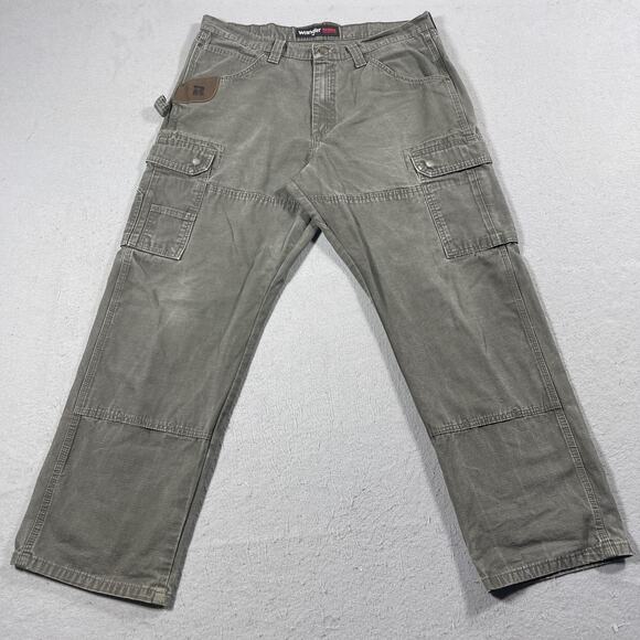 Wrangler Riggs Workwear‎ Pants Mens 36x30 Geen Cargo Utility Double Knee Durable - Picture 1 of 9